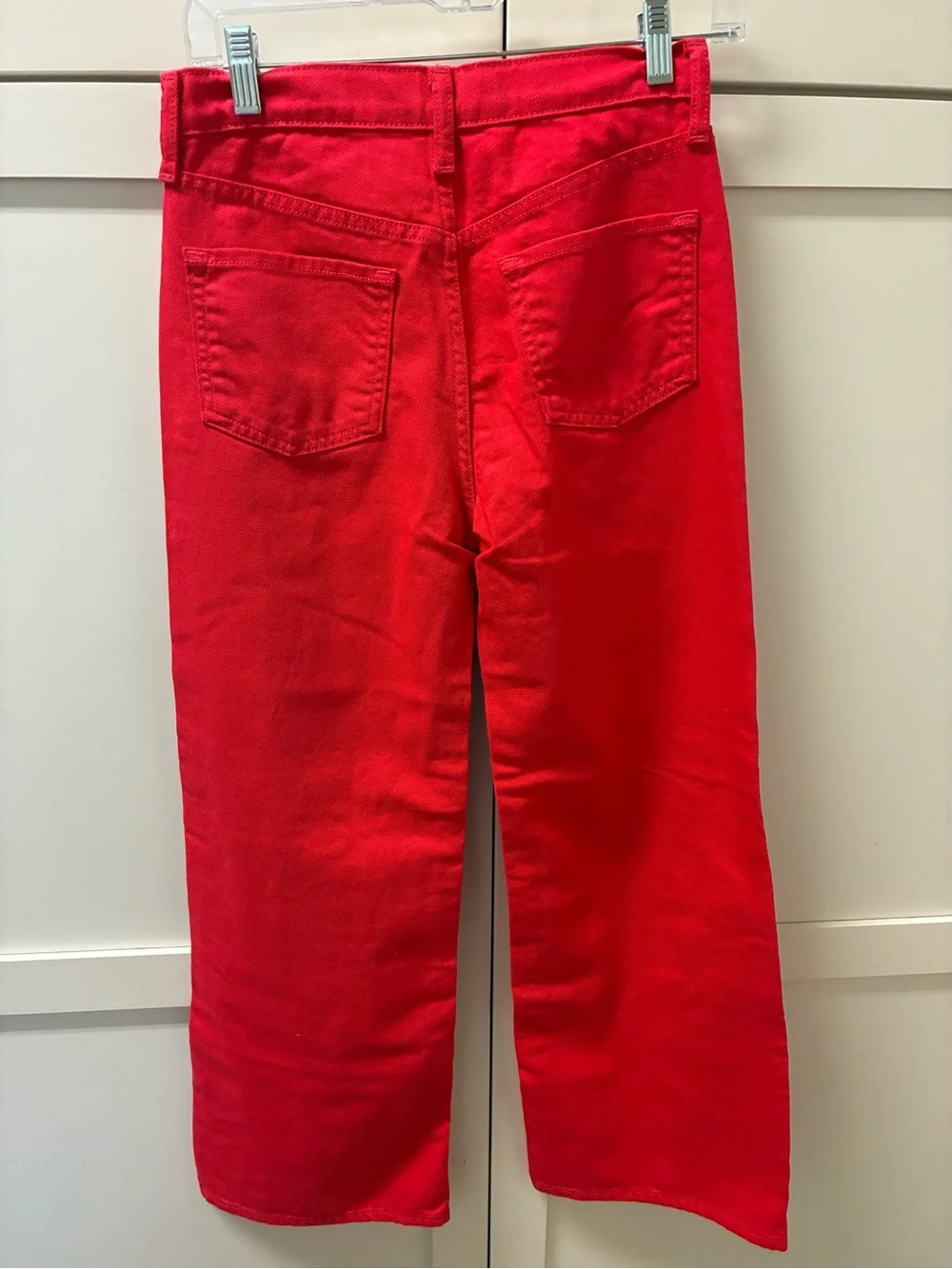 Old Navy Girls Red l/Hot Pink Baggy Wide Jeans Size 14